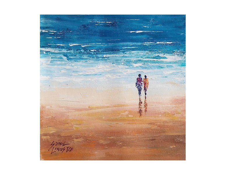 Together Acrylic on Canvas Painting for Wall Decor for Home and Work Places